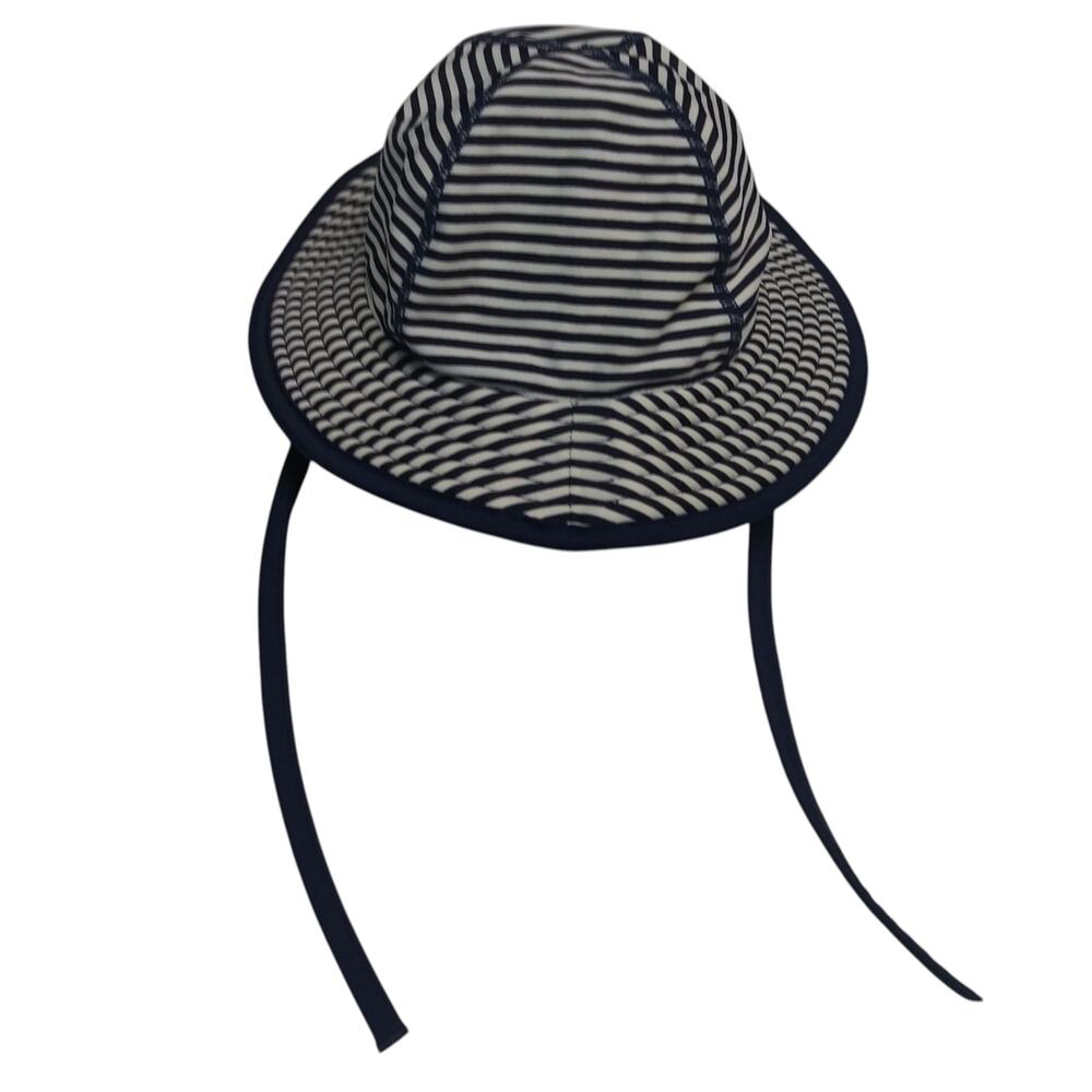 Hanna Andersson Navy Blue Striped Kids Sun Hat Beach Vacation Size XS